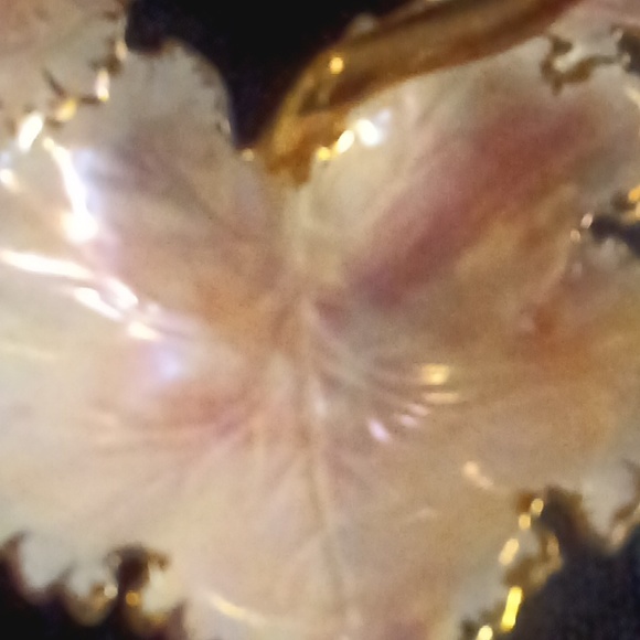 Vintage Porcelain Opalescent Link & Pearl Irresident Gold Finish Serving Dish - Picture 3 of 5